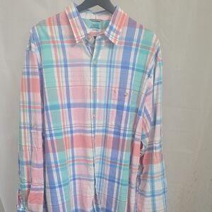 Izod Men's Multicolor Plaid Button Down Shirt